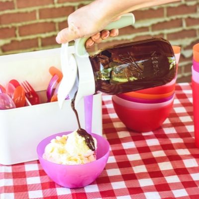 Homemade Magic Shell in a Mason jar